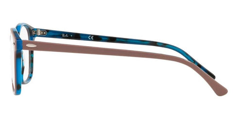 RAYBAN Unisex Eyeglasses RX7119-5715 Light Brown On Havana Blue 53-17-145